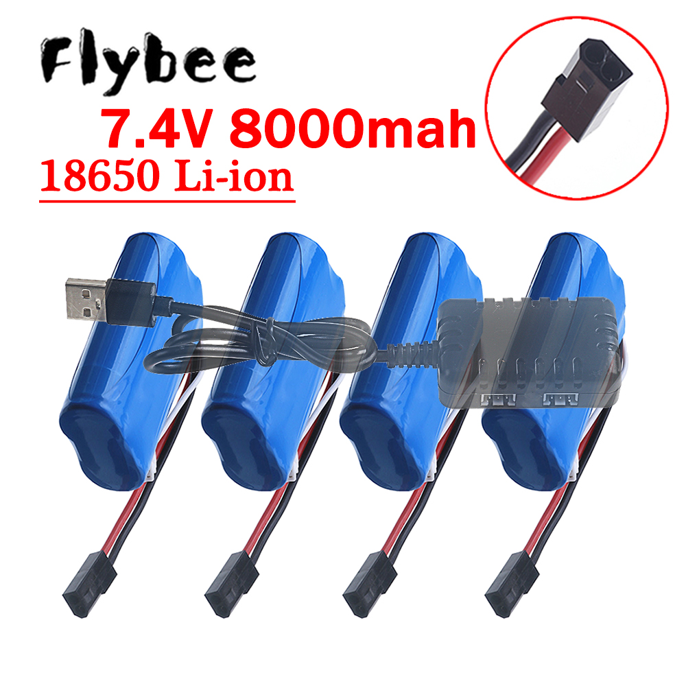 Rc Hobby Boat - (5500 Plug) Batería 18650 7.4V 8000Mah,