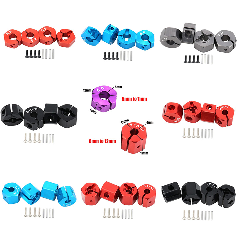 Rc Hobby Track - Adaptador hexagonal de aluminio con tornillos