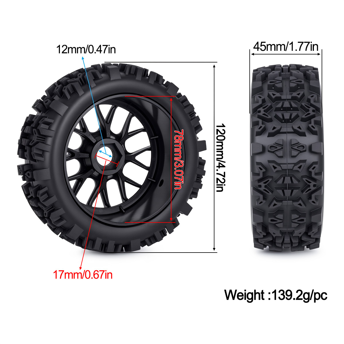 Neumáticos RC Todoterreno de 1 - Rc Hobby Dump Truck reseña y precio